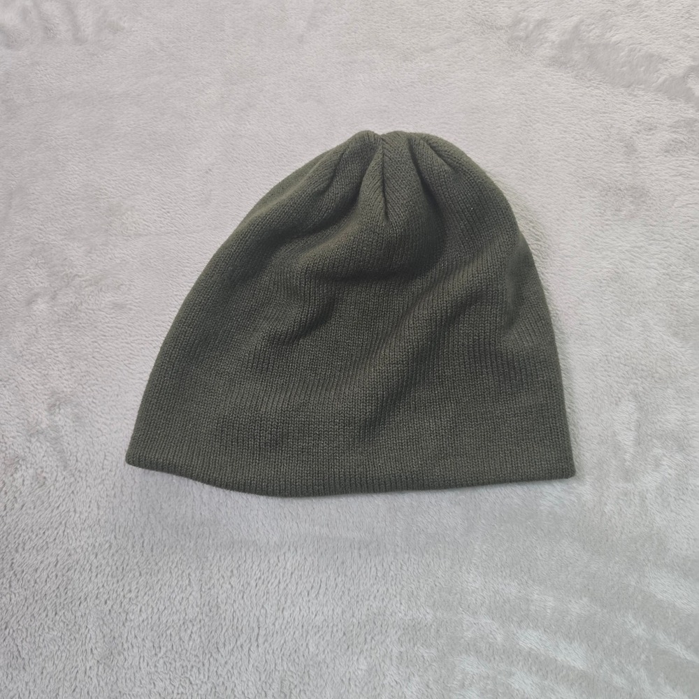 The North Face Reversible Knit Beanie Olive Green Navy Blue Skull Cap Hat
